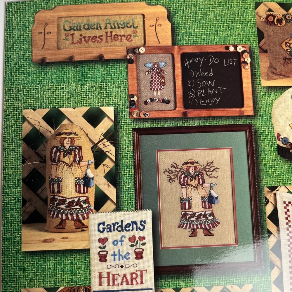 VTG Alma Lynne Gardening Angel Cross Stitch‎ Patterns Book Jeanette Crews 1997 - Picture 4 of 7